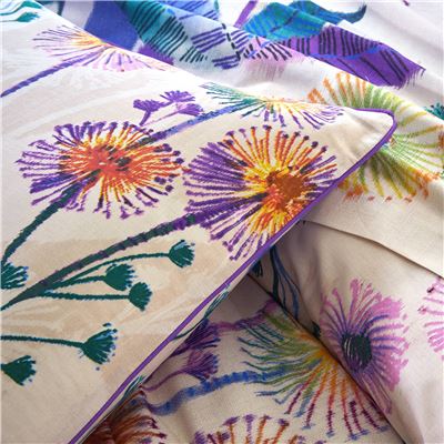 Linge de lit fleurs multicolores