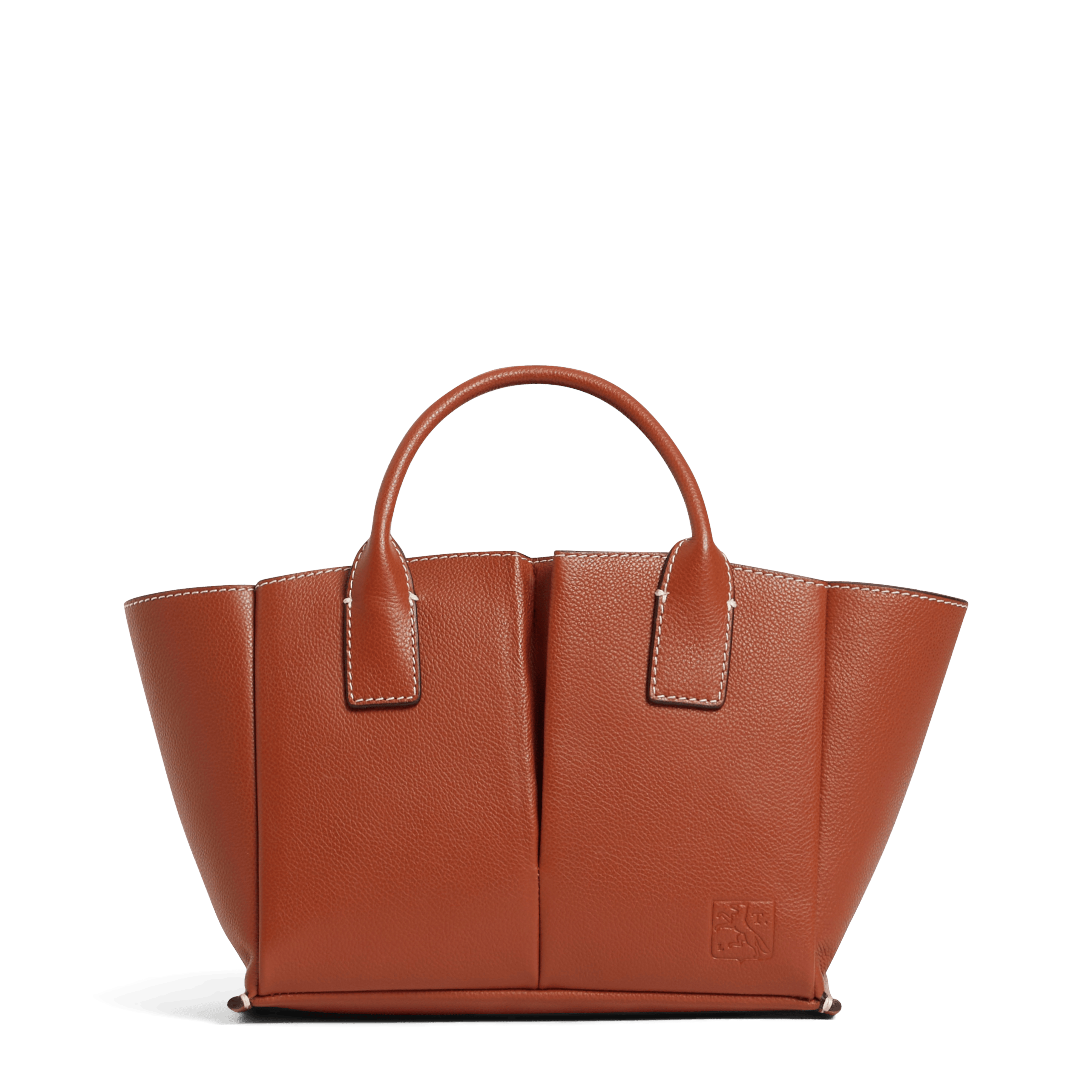 ELENA - Petit sac cabas en cuir de vachette | Marron