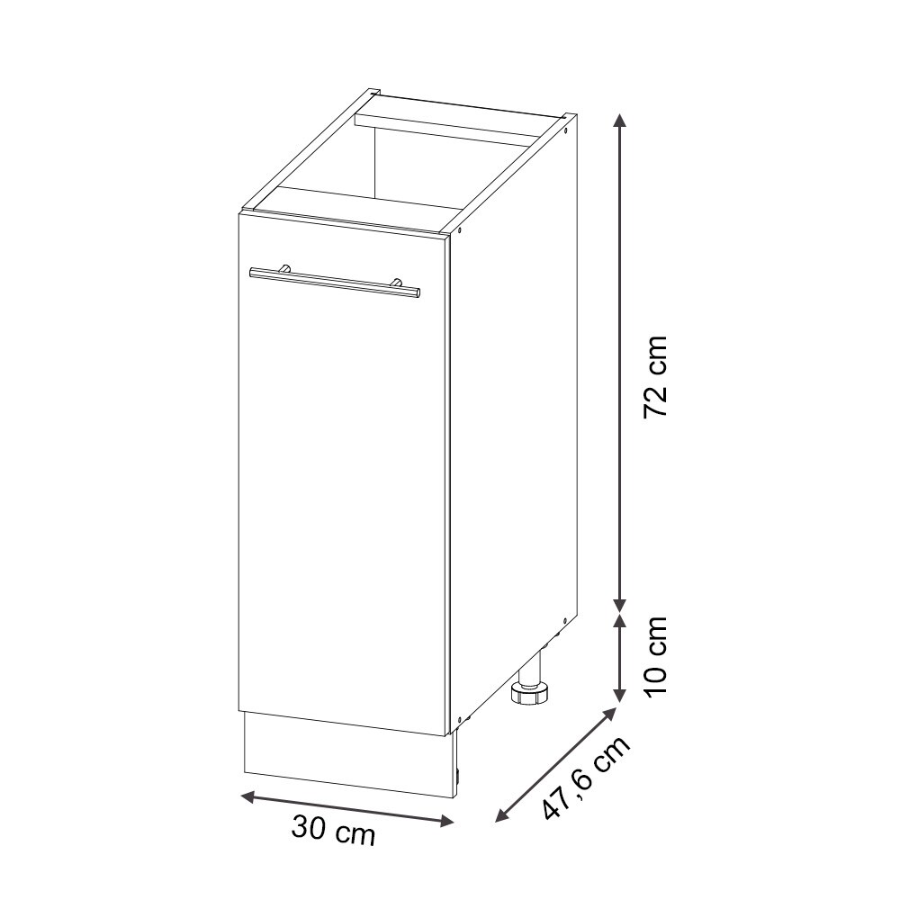Vicco Apothekerunterschrank Küchenschrank Küchenmöbel Fame-Line Weiß Landhaus 30 cm modern