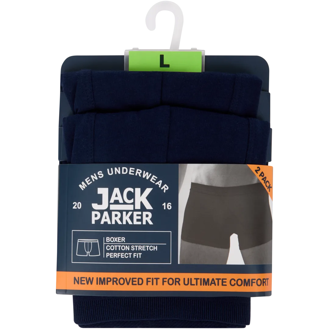 Jack Parker boxershorts Navy Maten M - XXL | 2 stuks