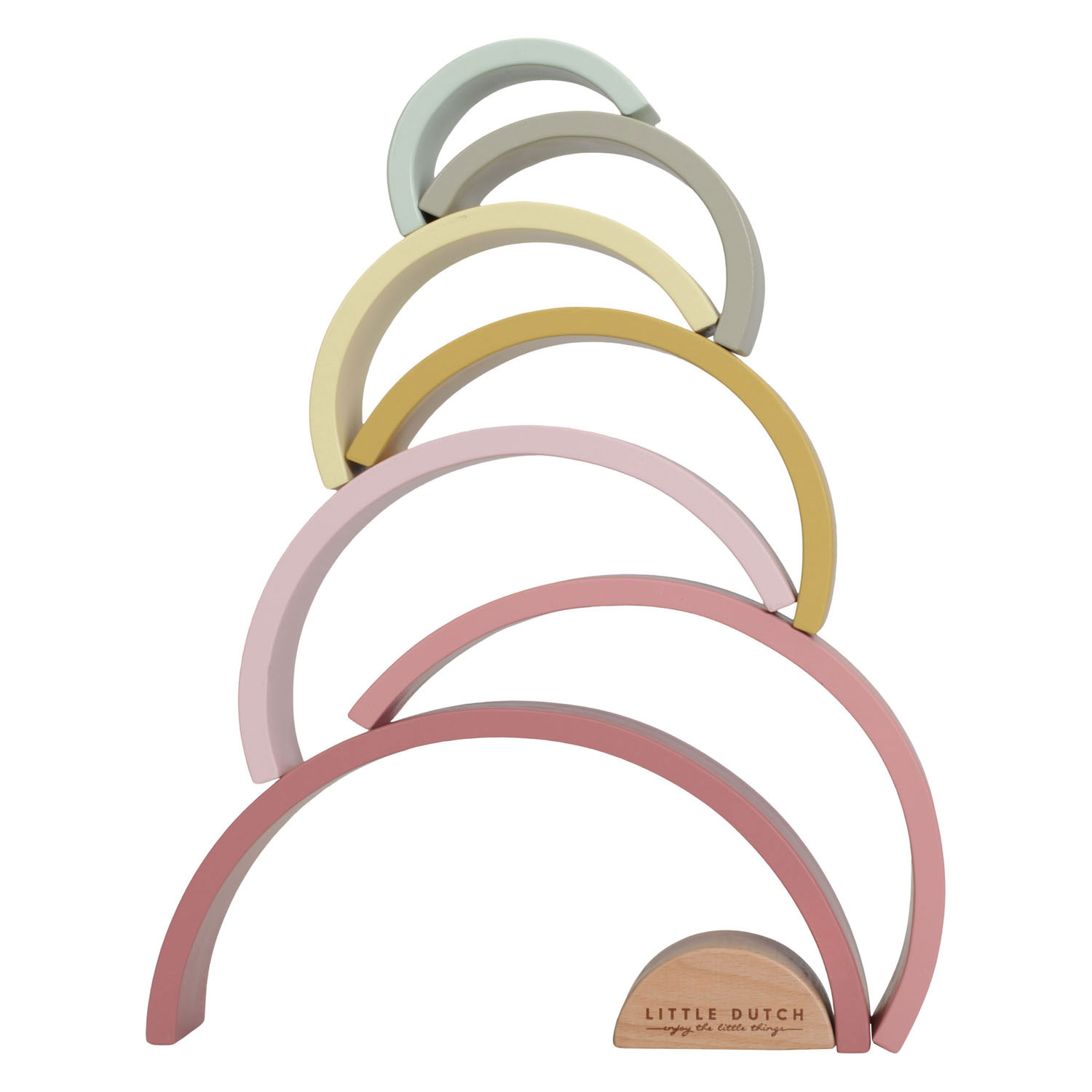 Little Dutch Houten Regenboog Blokken Roze