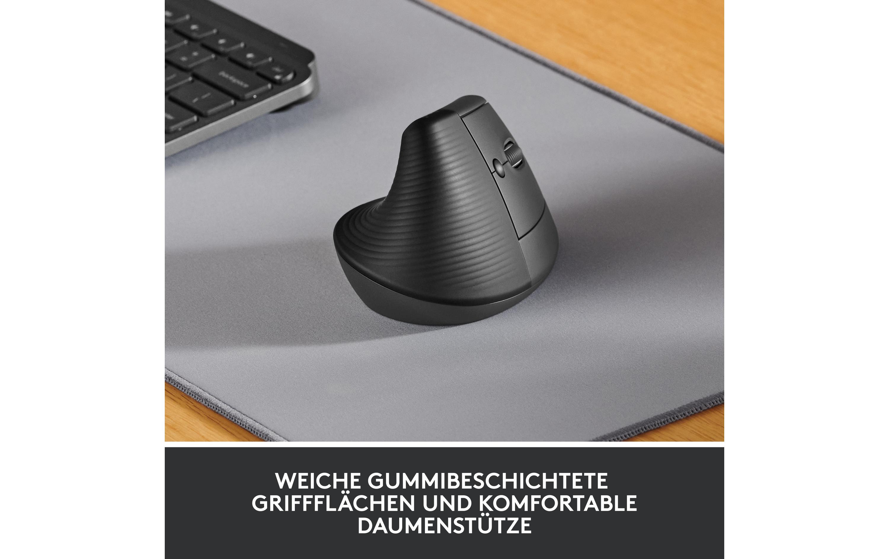 Ergonomische Maus Lift GraphiteKomfortable ergonomische Maus mit vertikalem Design für kleine bis mittelgrosse Hände