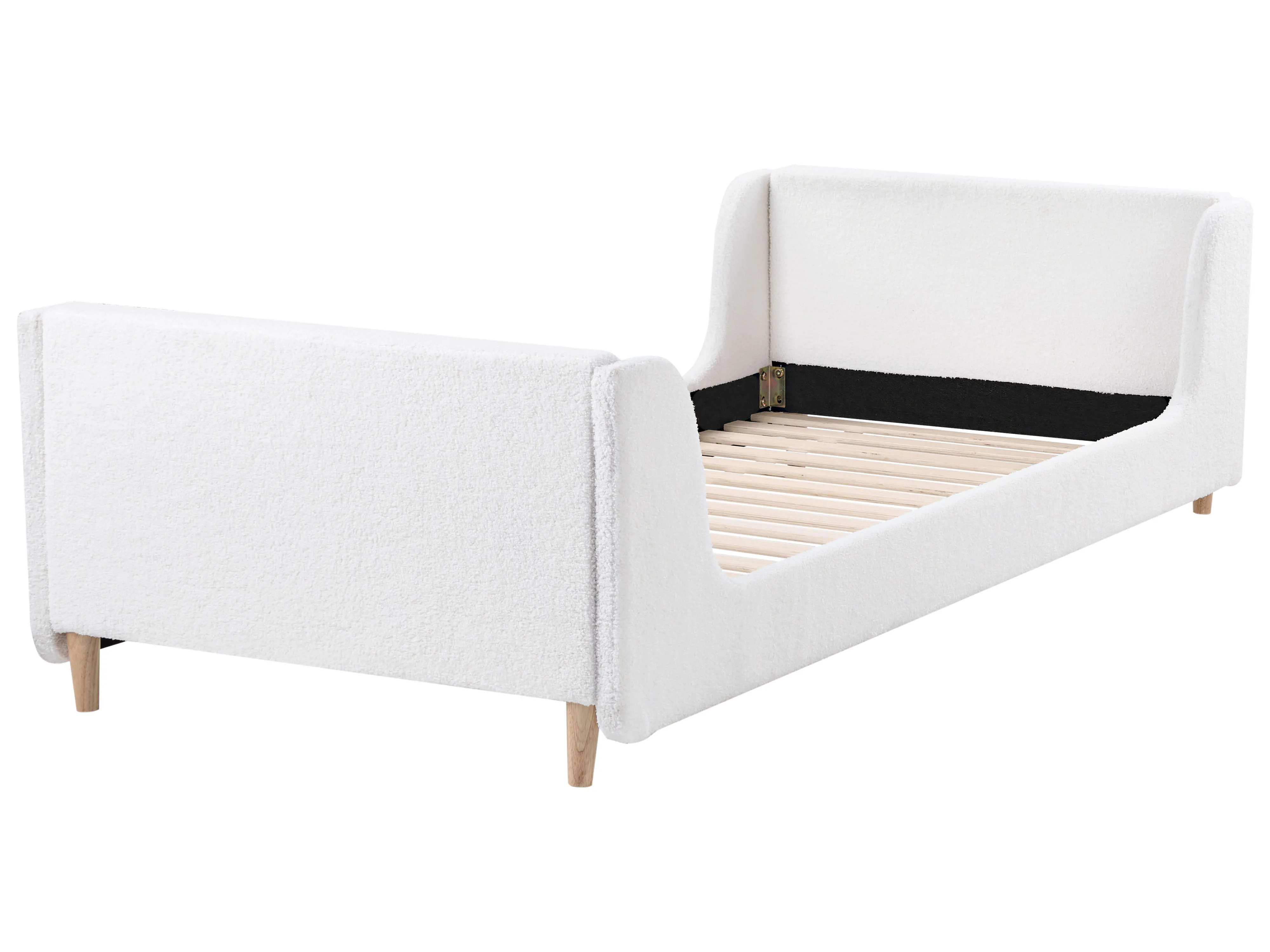 Kinderbed Bouclé LAYE 90 x 200 cm Gebroken wit
