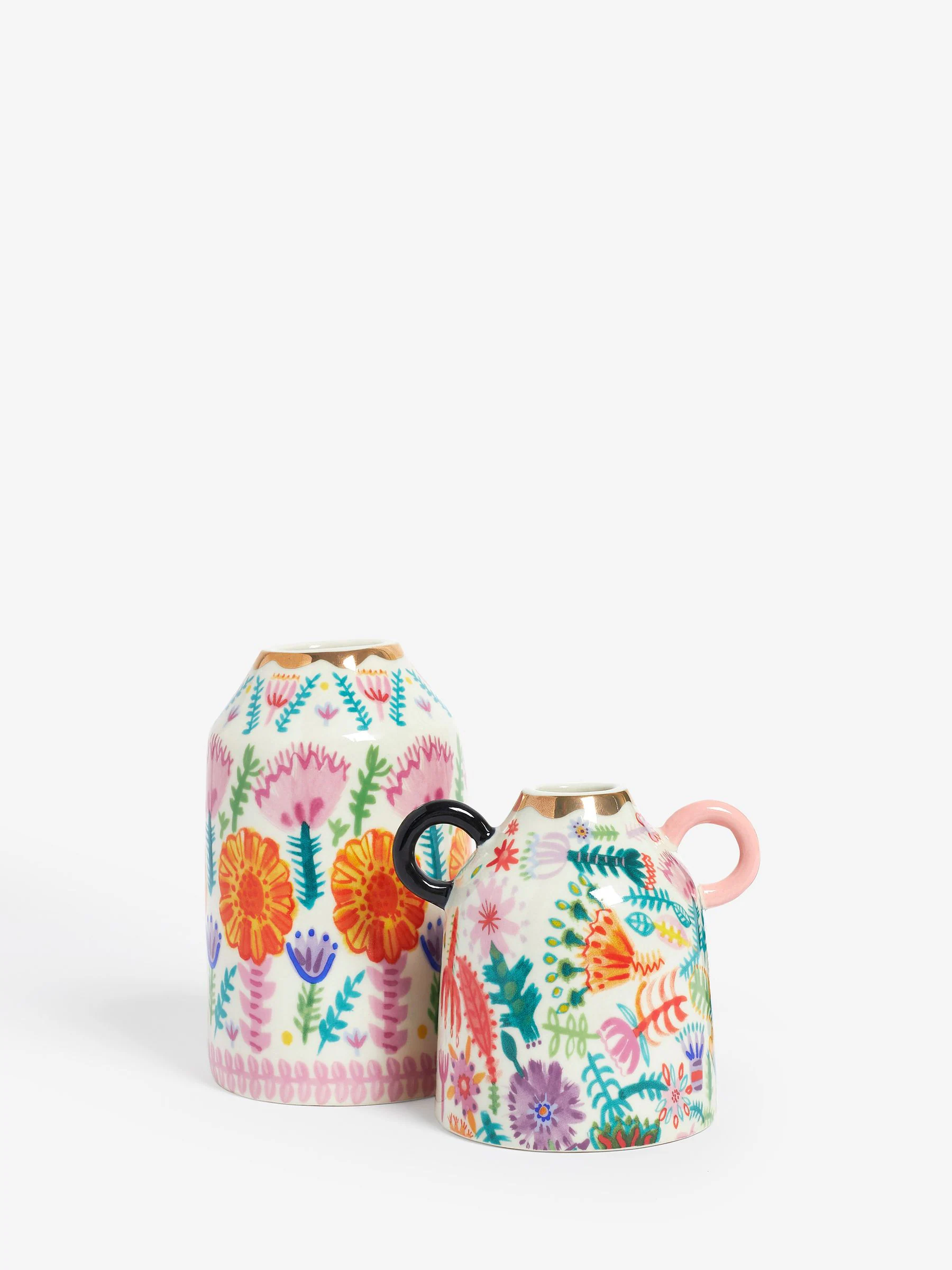 Lucy Tiffney Set of 2 Ceramic Mini Vases