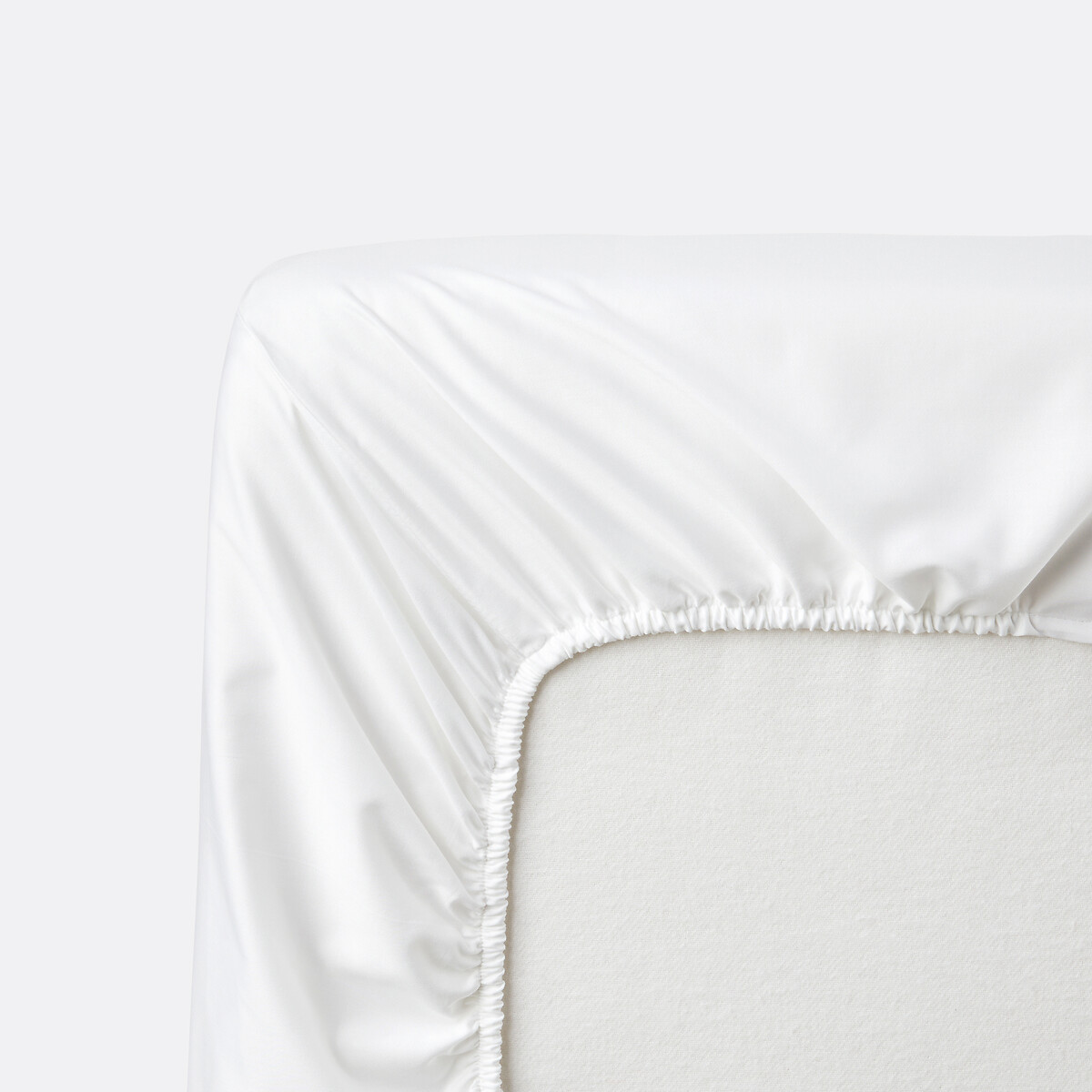 LA REDOUTE INTERIEURS<br>Lençol de algodão cetim, dobra 30 cm, Opale