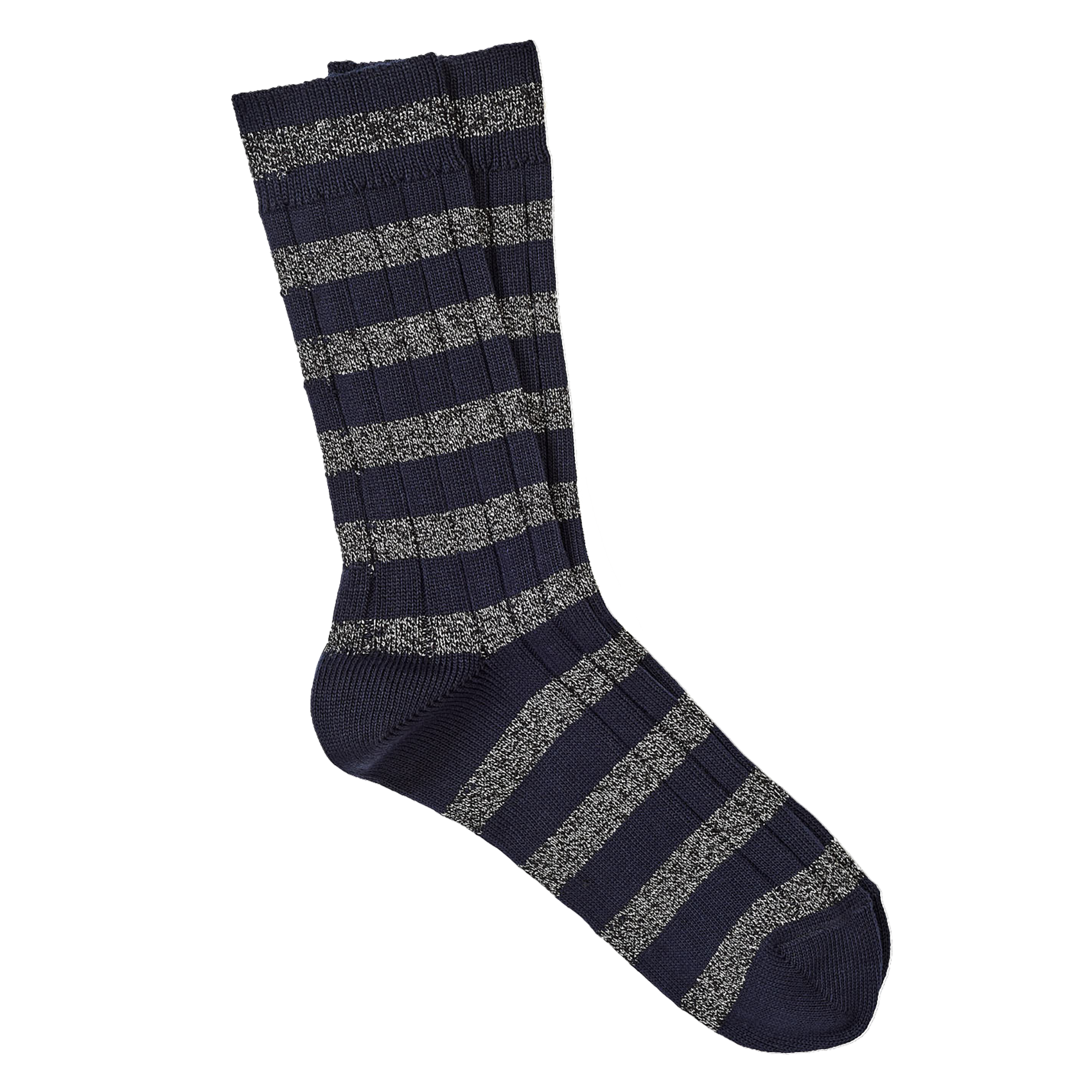 MISIA - Chaussettes rayées en coton mélangé | Bleu
