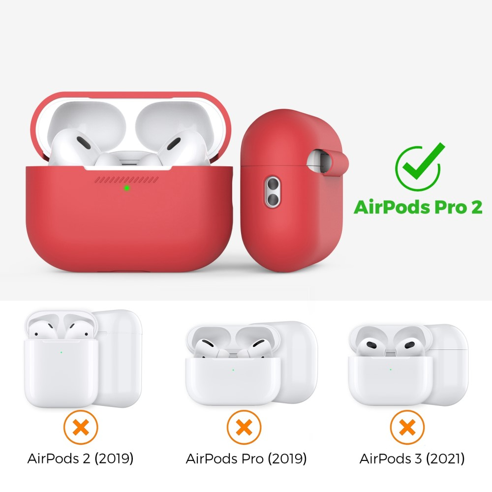 AirPods Pro 2 / AirPods Pro Silikon Schutzhülle Abdeckung mit Handschlaufe - Rot