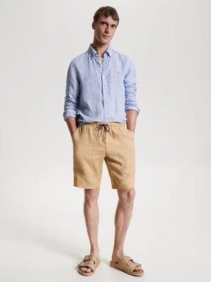 Camisa de linho listrada de corte slim