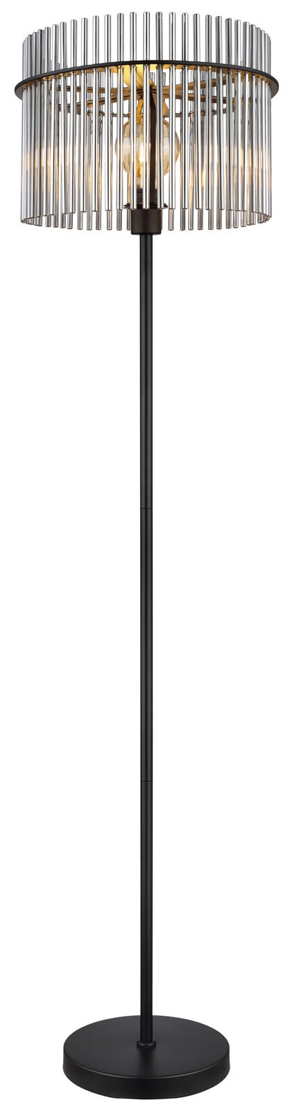 GLOBO Retrofit Stehlampe GORLEY 152 cm schwarz /rauchfarbig
