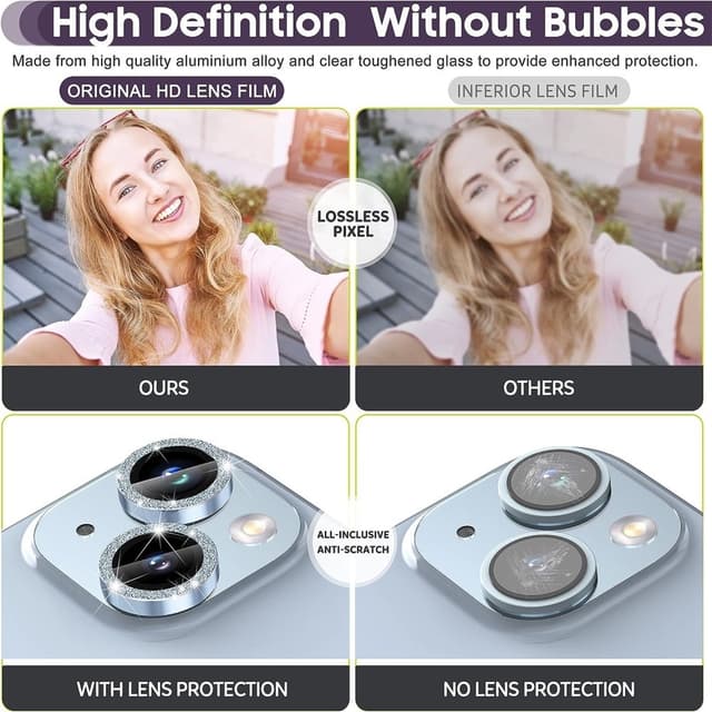 Til iPhone 15 / 15 Plus Lens Glitter