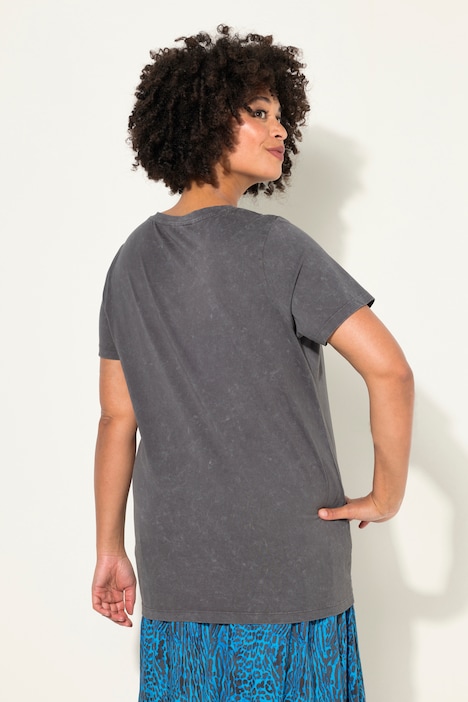 T-Shirt, oversized, Gitarren-Motiv, Halbarm