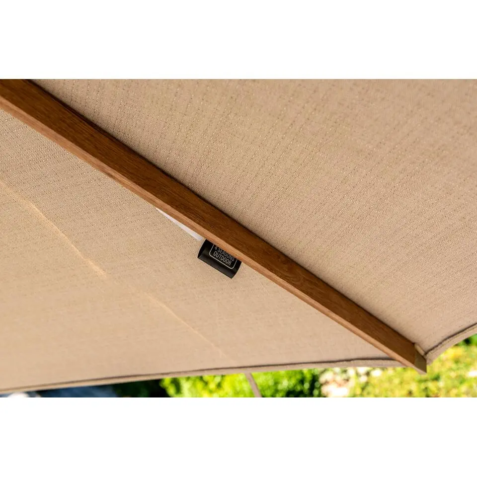 4-Seasons Siesta Premium - zweefparasol 350 cm. - Woodlook/Sand