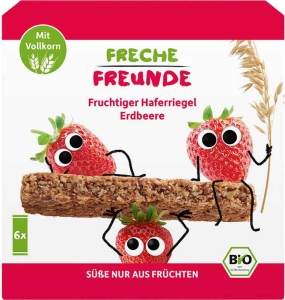 Freche Freunde Haferriegel Erdbeere, 6 x 30 g