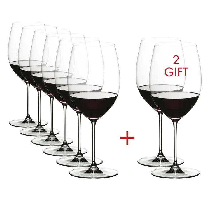 Riedel - Veritas Weingläser, Cabernet / Merlot, transparent, 625ml (6 2 gratis)