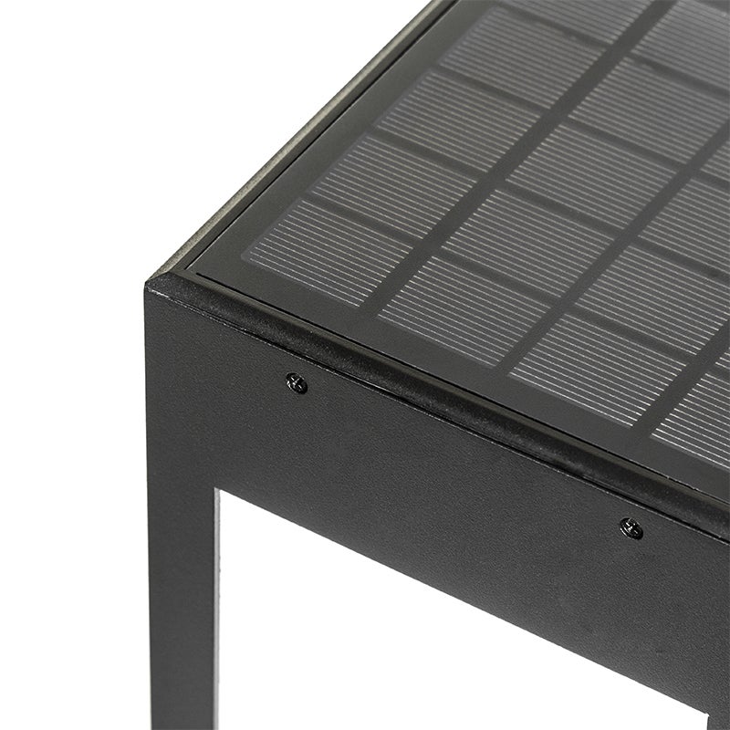 Staande buitenlamp, zwart, 80 cm, met dimlicht en sensor, op zonne-energie - Charlotte