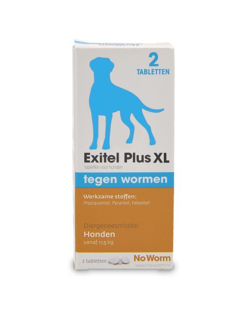No Worm Exitel Plus Xl Hond Vanaf 17.5 Kg - Anti wormenmiddel - 2 tab