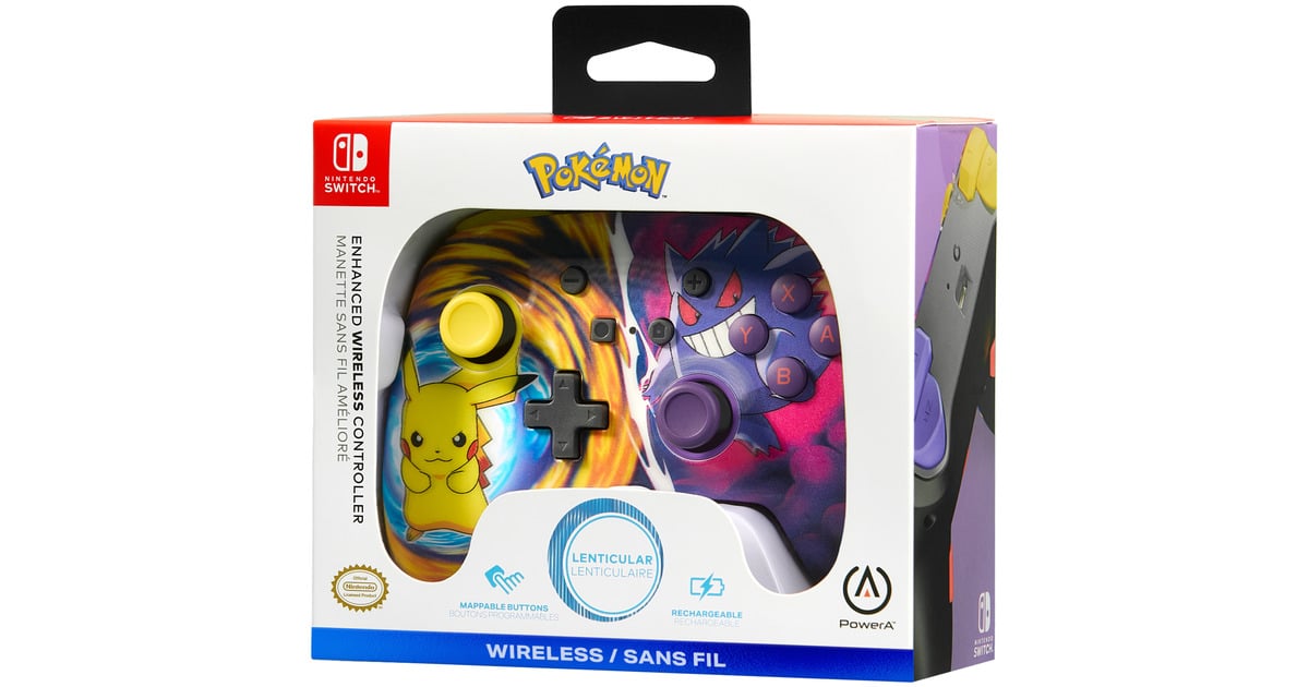 PowerAEnhanced Wireless Controller for Nintendo Switch - Pikachu vs. Gengar  (Geel/donkerpaars)