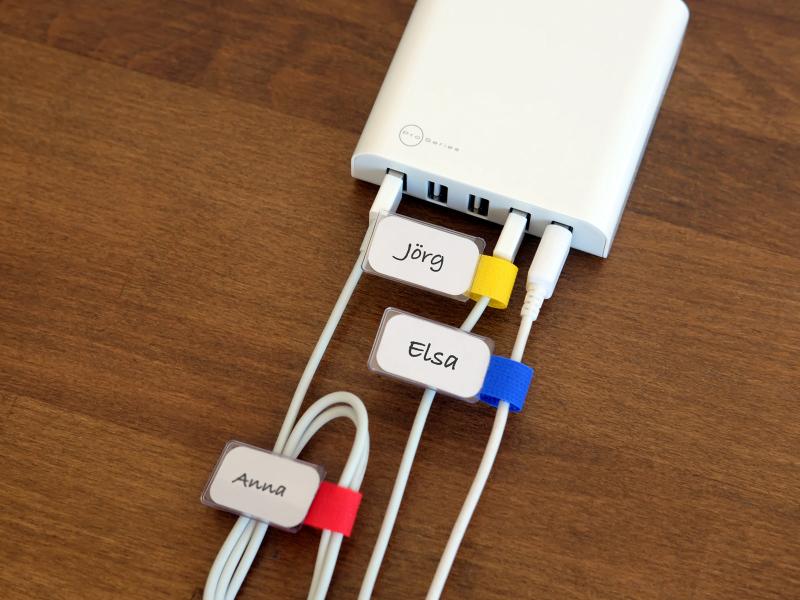Label-the-cable Kabelbeschriftung MINI TAGS Farbig mit Besc Kabelbeschriftung mit Klettband und Beschriftungsfeld