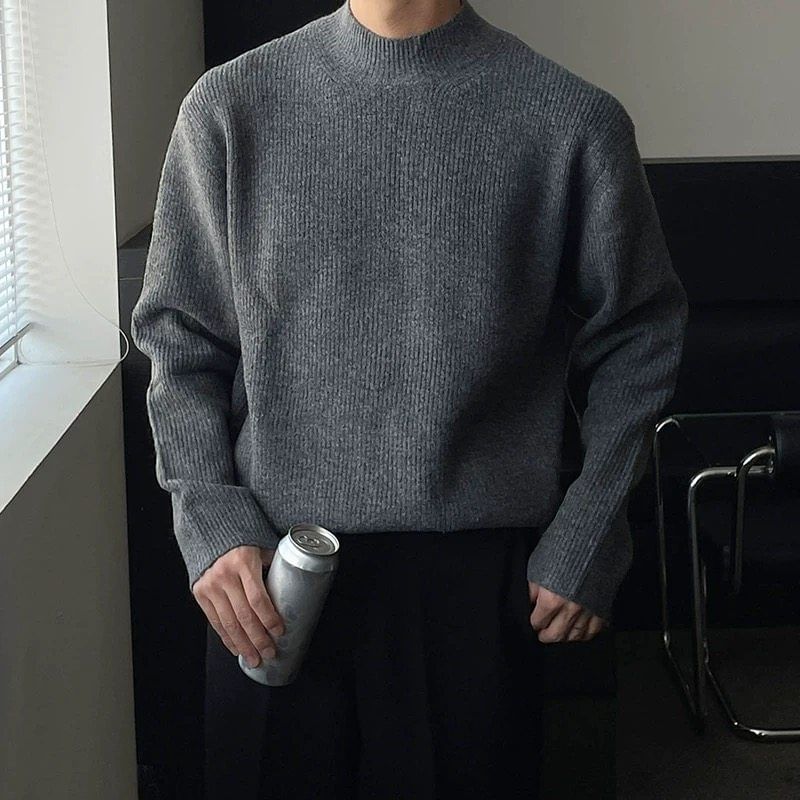 ravewider - Mock Neck Effen Trui