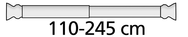 WENKO Klemmstange »Extra stark weiss« Ø 28 mm ausziehbar Teleskopstange für Duschvorhänge, Breite 110-245 cm