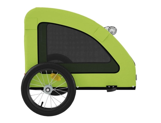 VIDAXL - Remorque de vélo pour chien vert tissu oxford et fer