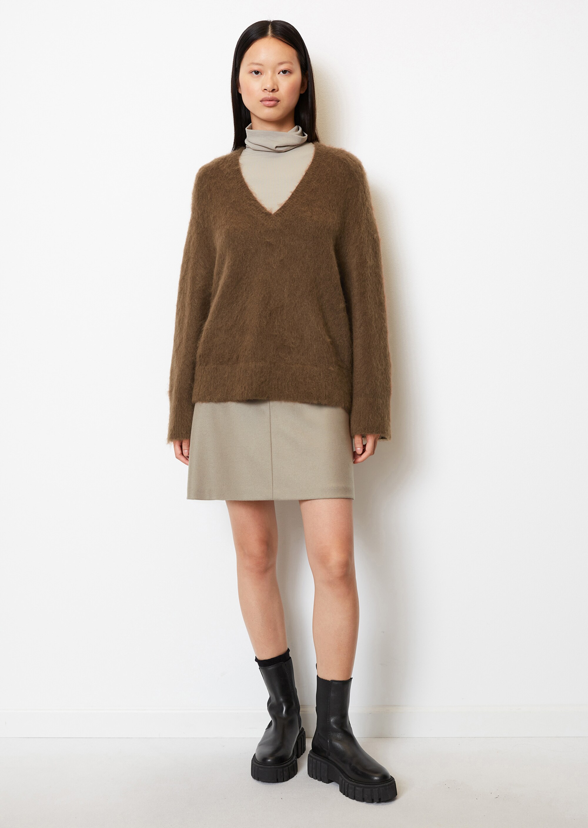 Kuscheliger Flausch-Pullover oversized aus Mohair-Wolle-Mix