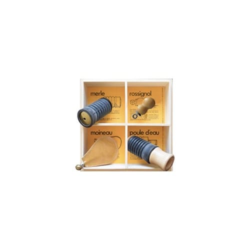 Coffret bois 4 appeaux manipulés