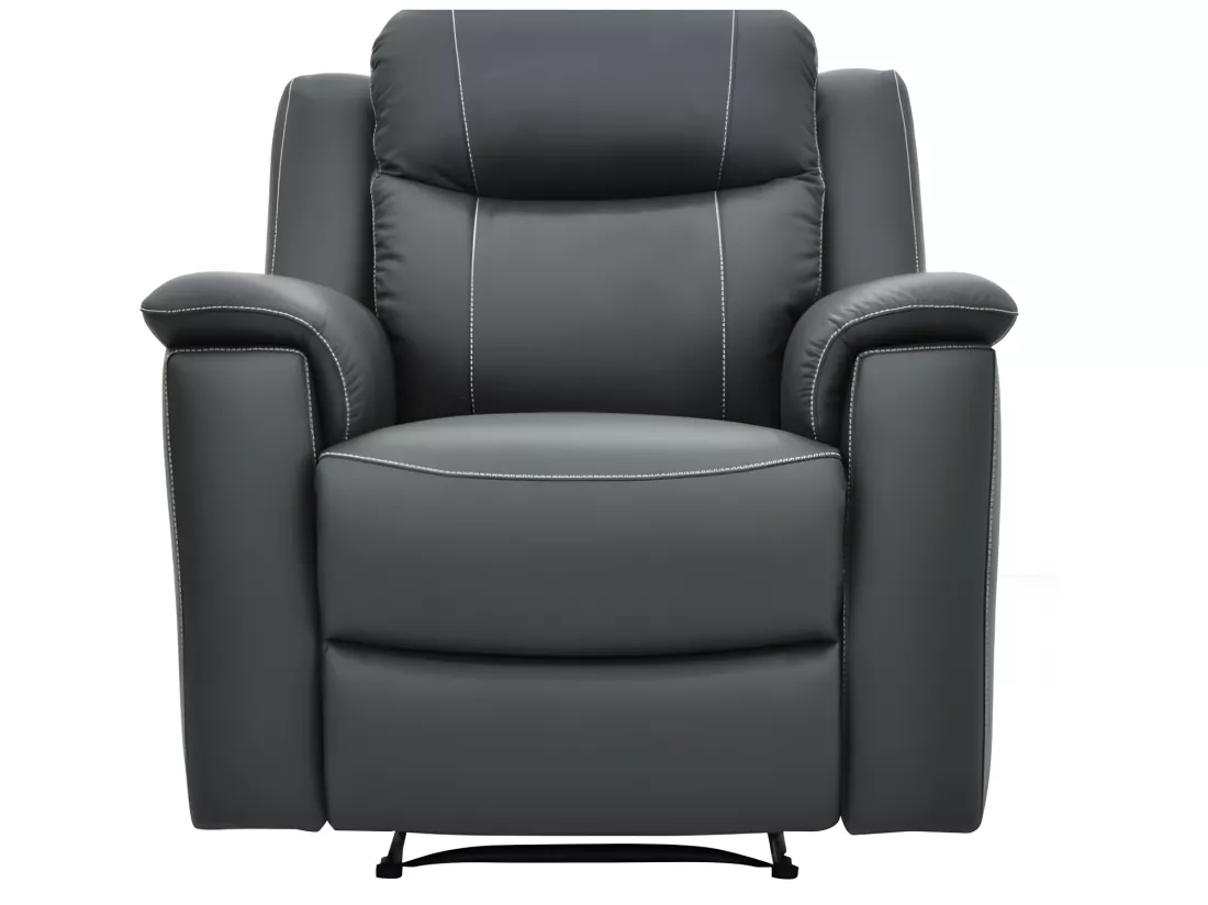Fauteuil relax EVASION en cuir - Gris