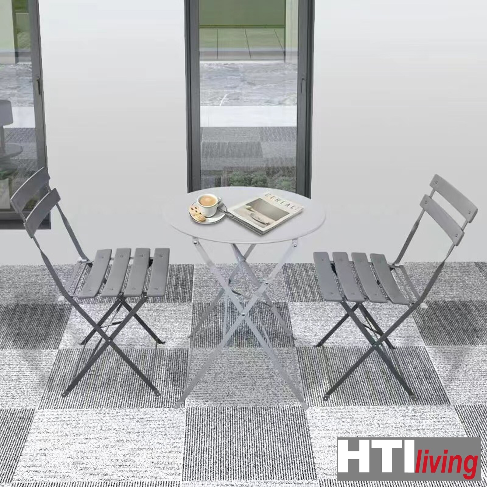 HTI-Living Bistroset 3-teilig Cavo Grau