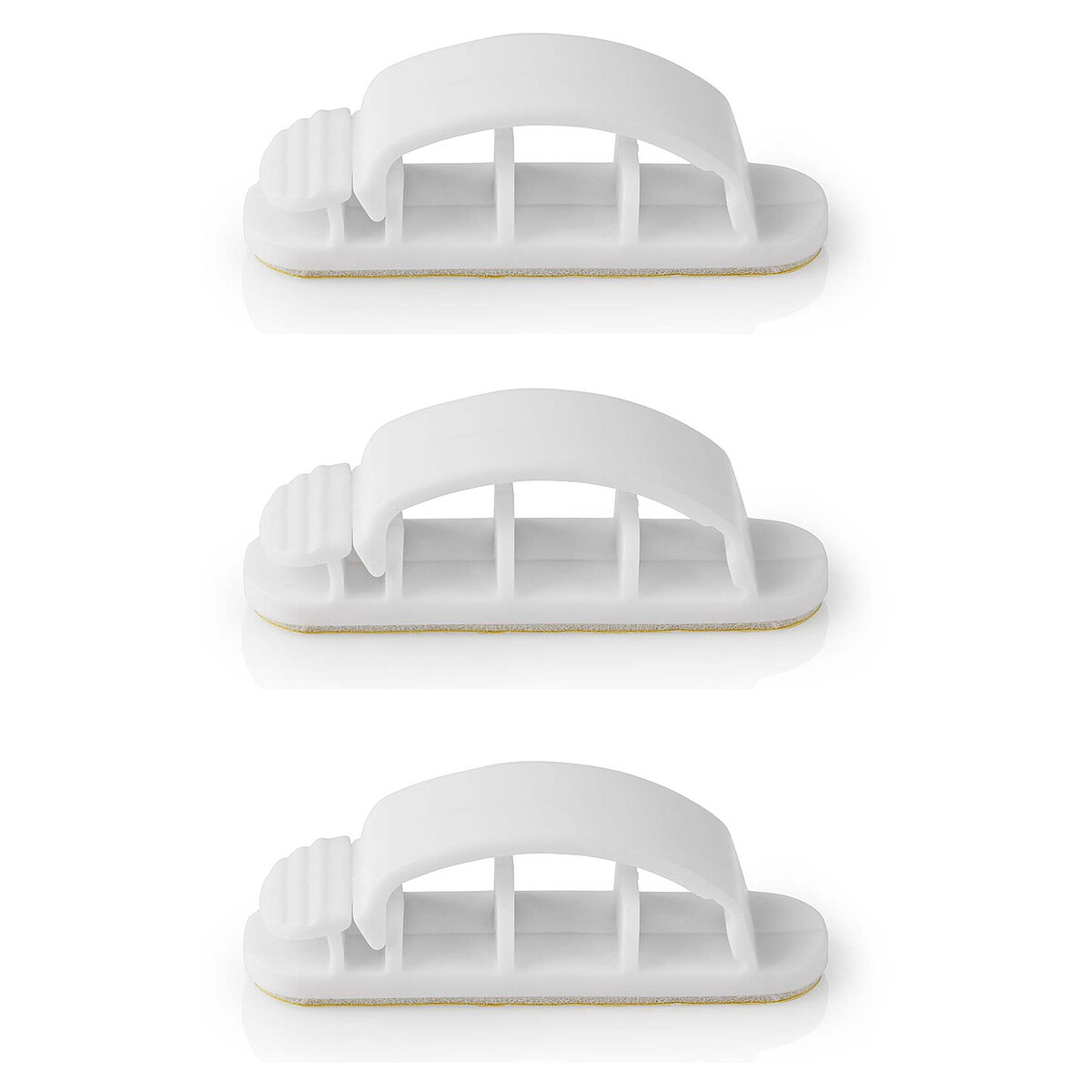 Nedis Lot de 3 Clips de câbles - 3 slots jusqu'à 7.5 mm - Blanc