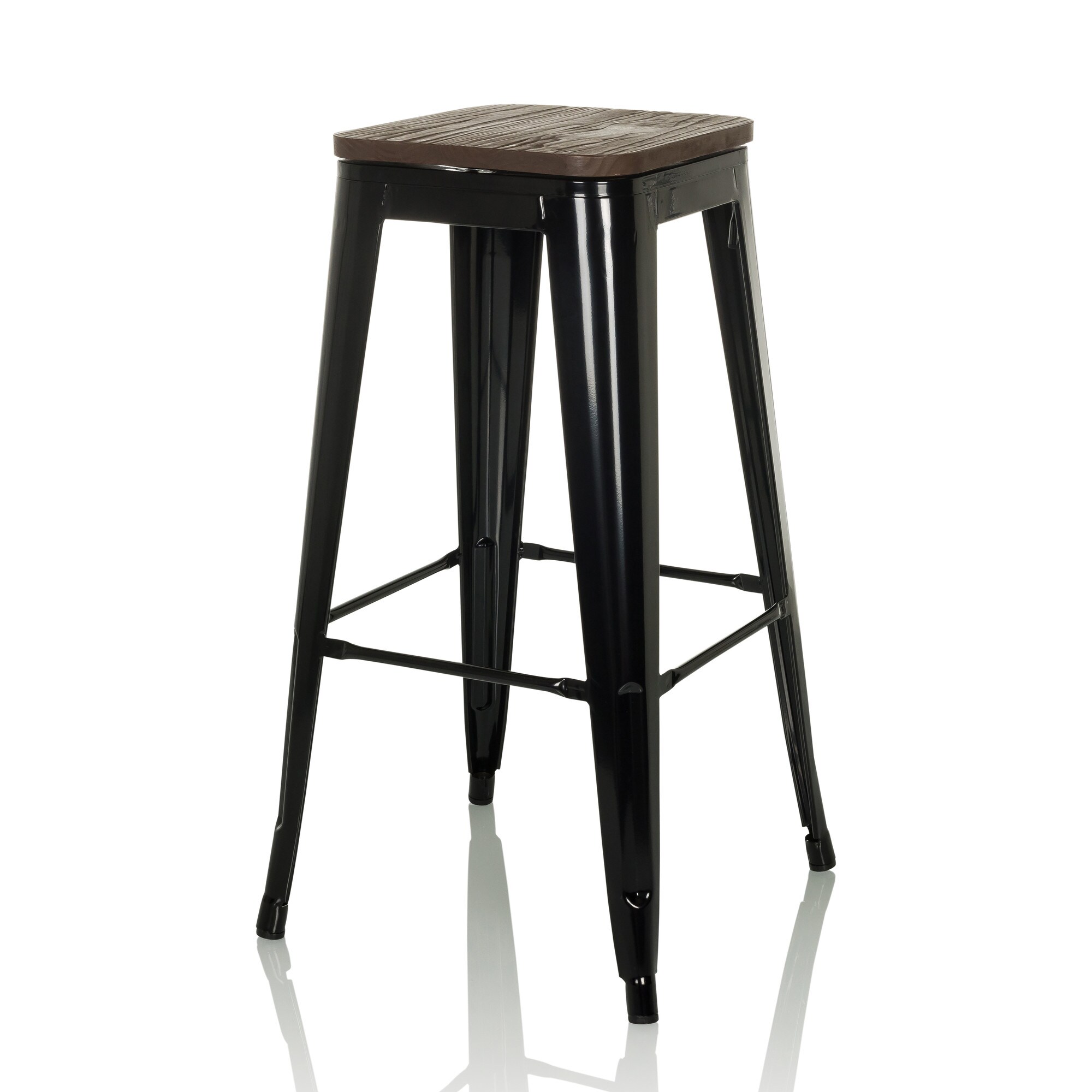 Barhocker VANTAGGIO HIGH WS Stahl / Ulmenholz ohne Armlehnen hjh OFFICE
