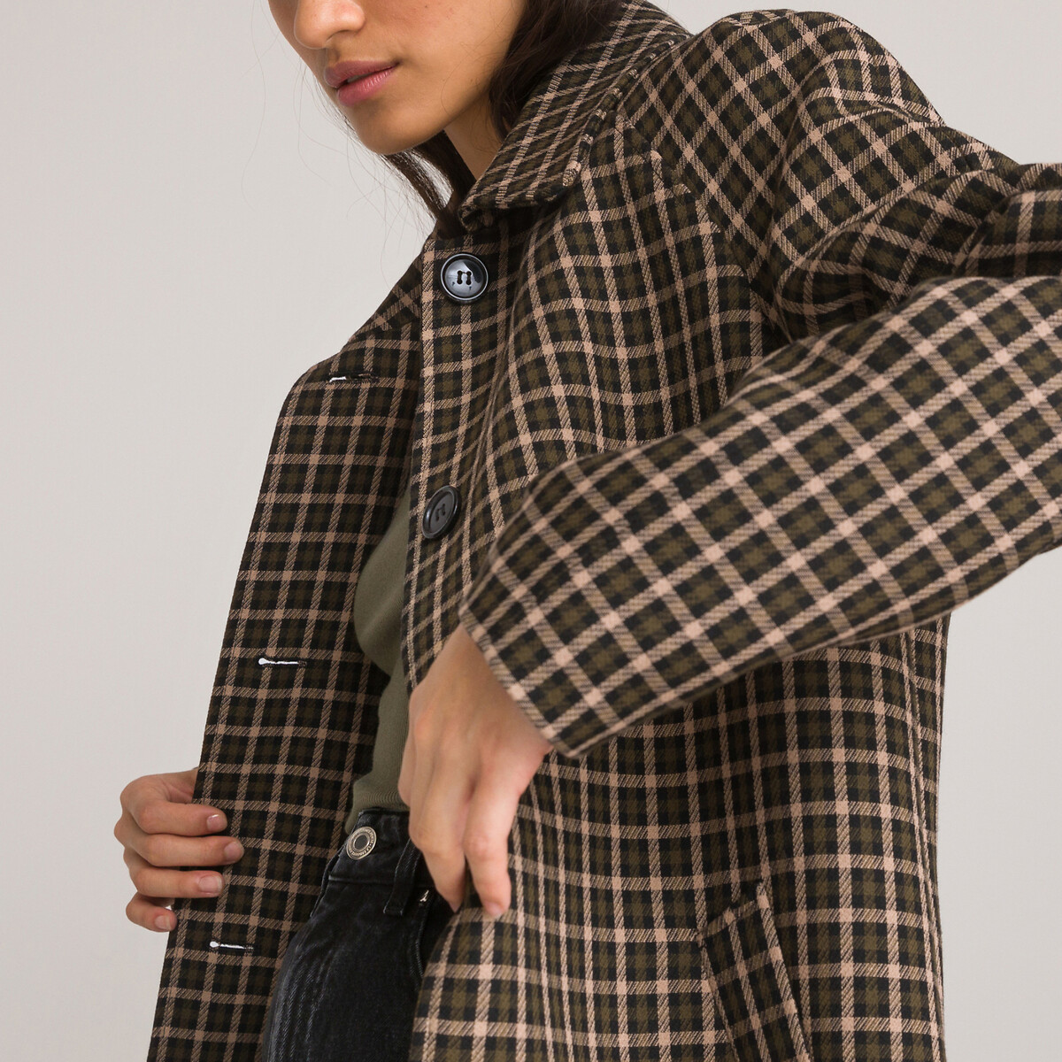 COLEÇÕES LA REDOUTE<br>Sobretudo longo xadrez