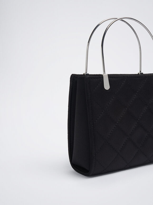 Bolso De Fiesta Con Cadena - Negro
