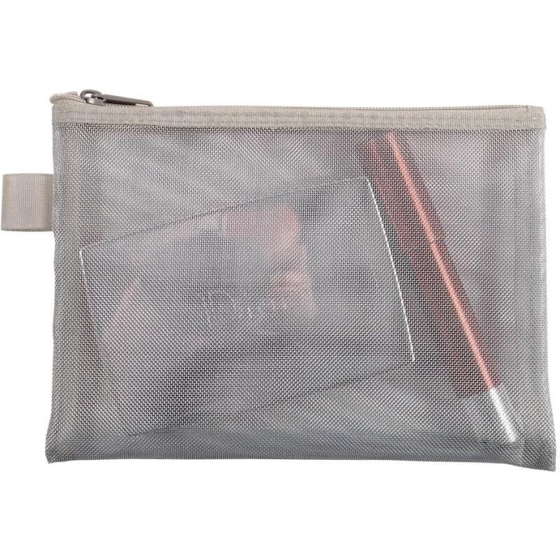 Pochette zip nylon argent - Argent