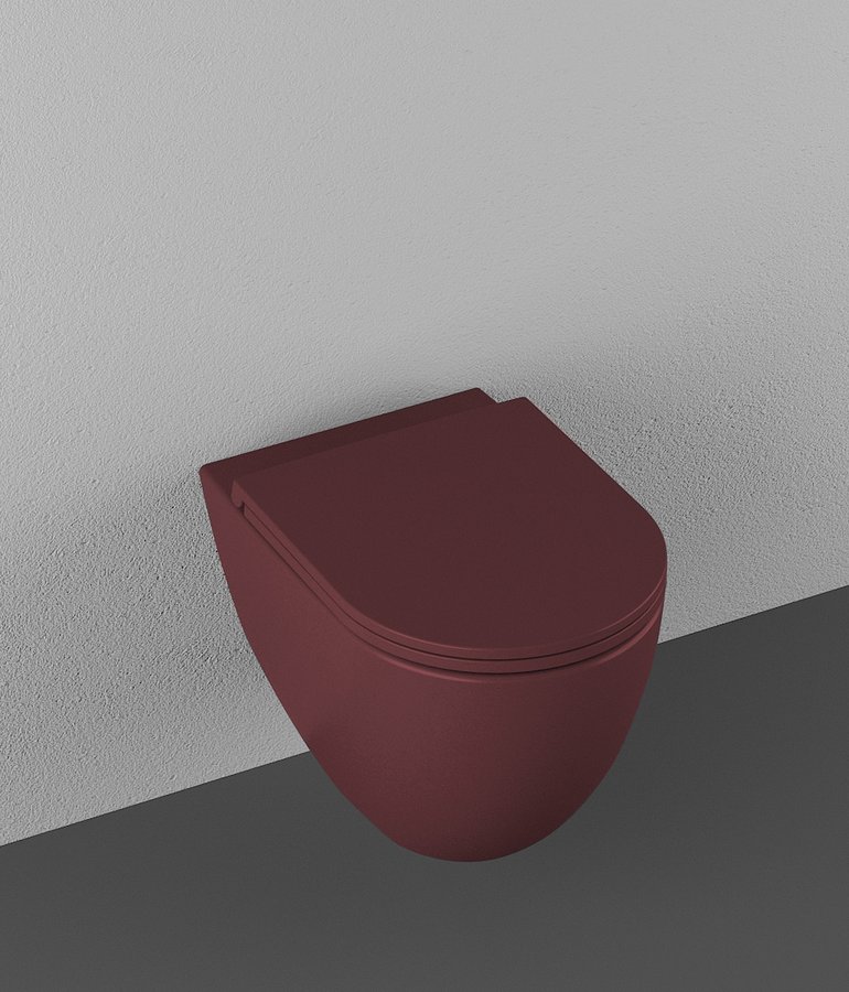Isvea Infinity toiletpot randloos met softclose zitting rood mat
