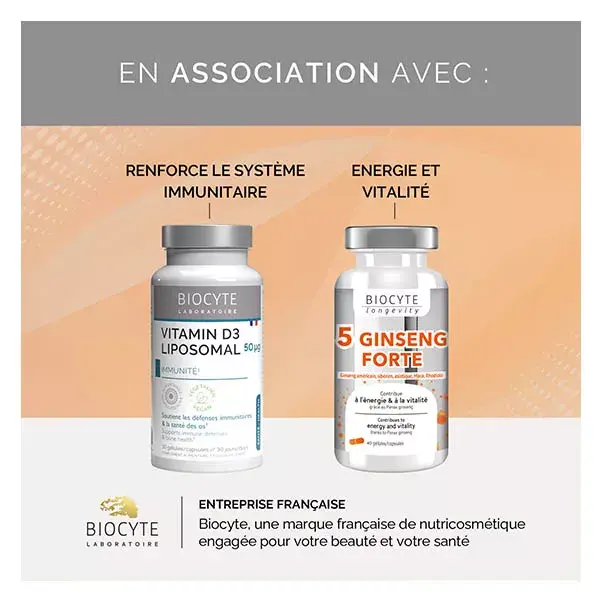 Vitamina C lipossomal Biocyte para fadiga e sistema imunológico - 10 sachês