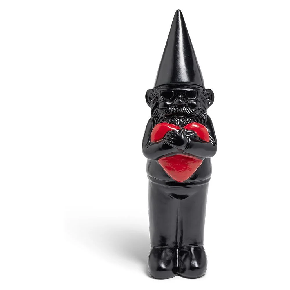Nain coeur décoratif H35cm plastique noir