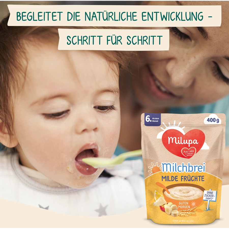Milupa Milchbrei Milde Früchte Guten Morgen 4 x 400 g ab dem 6. Monat