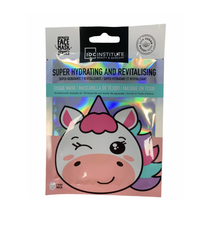 IDC Institute - Máscara facial hidratante e revitalizante Animated Face Mask Series - Unicorn