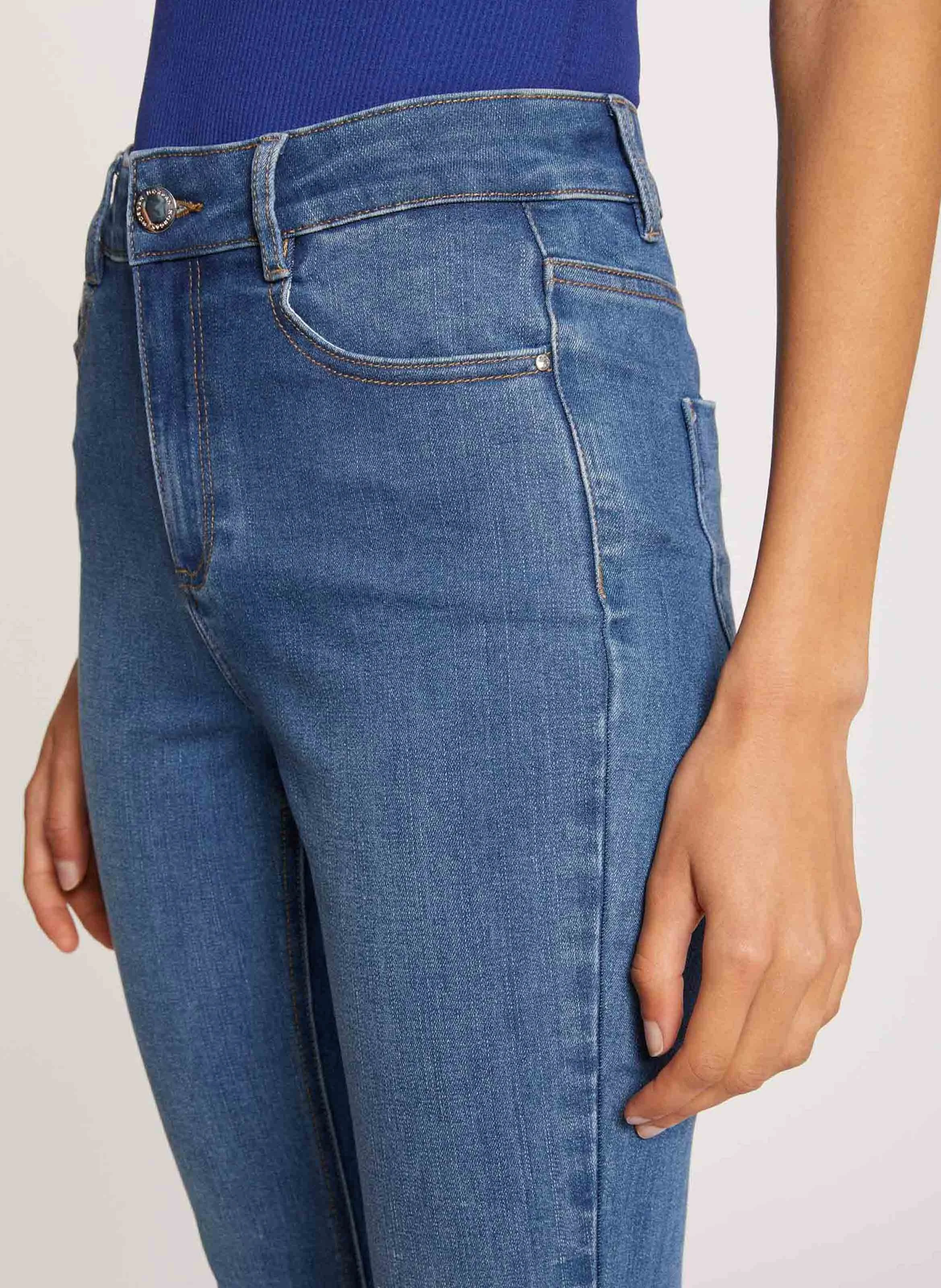 PAM - Jeans slim taille haute 7/8ème | Bleu
