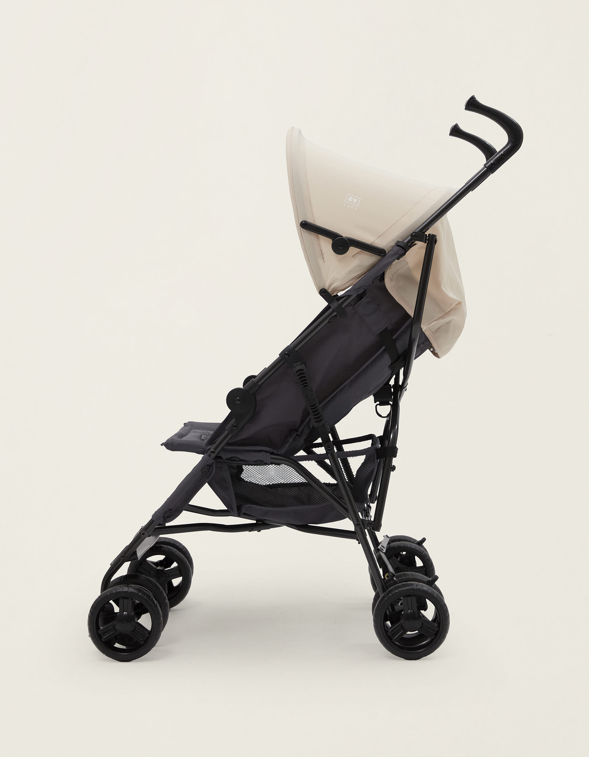 Carrinho Bengala ZY Safe Road Plus, Cinza/Bege