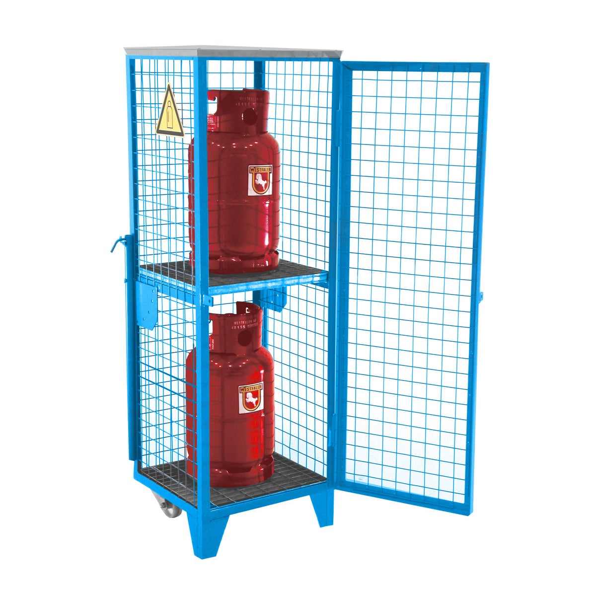 Bauer gasflessendepot GFD-R 2, lichtblauw, 2 deuren, gaas voor 2 x 11 kg gasflessen