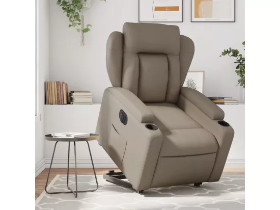 Fauteuil inclinable électrique cappuccino similicuir