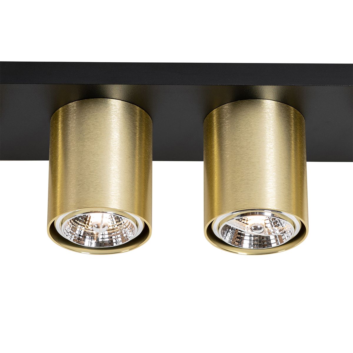 Moderne plafondspot zwart met goud 4-lichts - Tubo