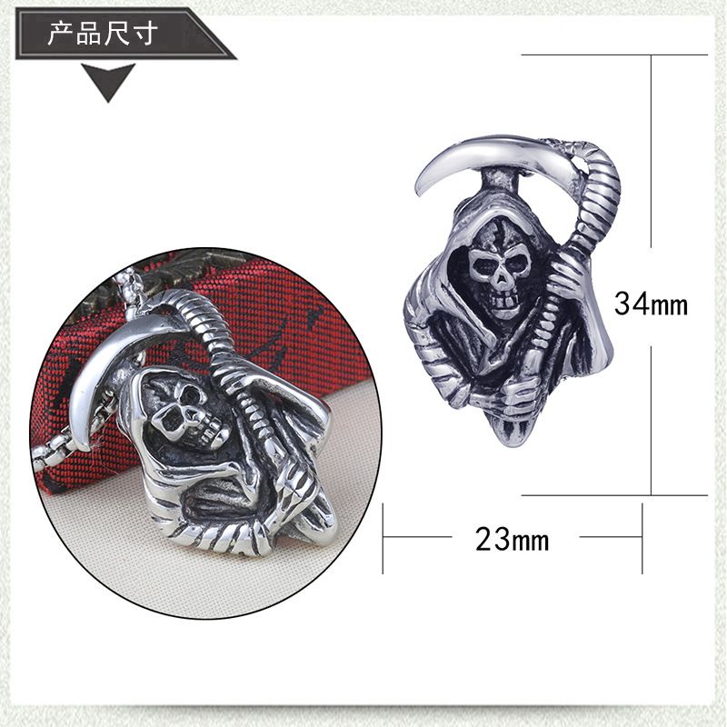 Prushia - Roestvrijstalen Grim Reaper hanger ketting