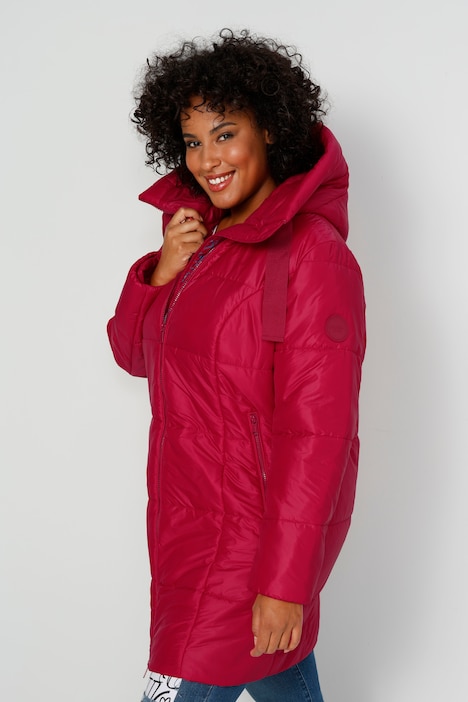 Steppjacke, Kapuze, 2-Wege-Zipper, Langarm