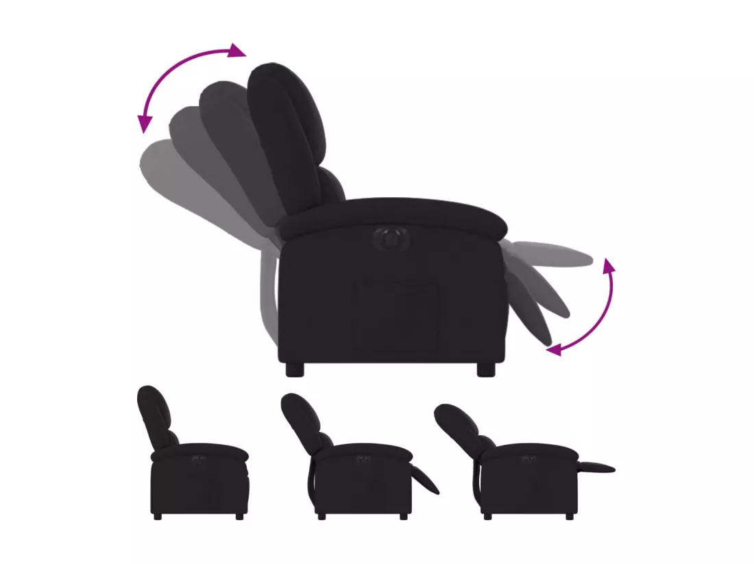 Fauteuil inclinable électrique Noir Tissu