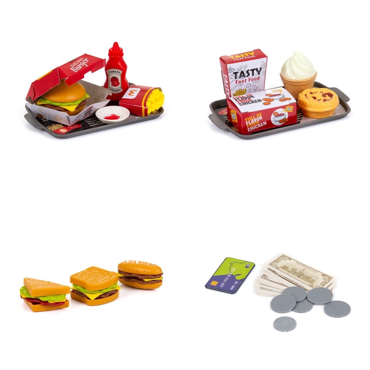 Chipolino Spielzeug Schnellrestaurant 71-teilig Burger Pommes Kaffeemaschine rot