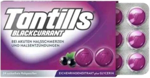 TANTILLS Halspastillen Blackcurrant, 24 Stück