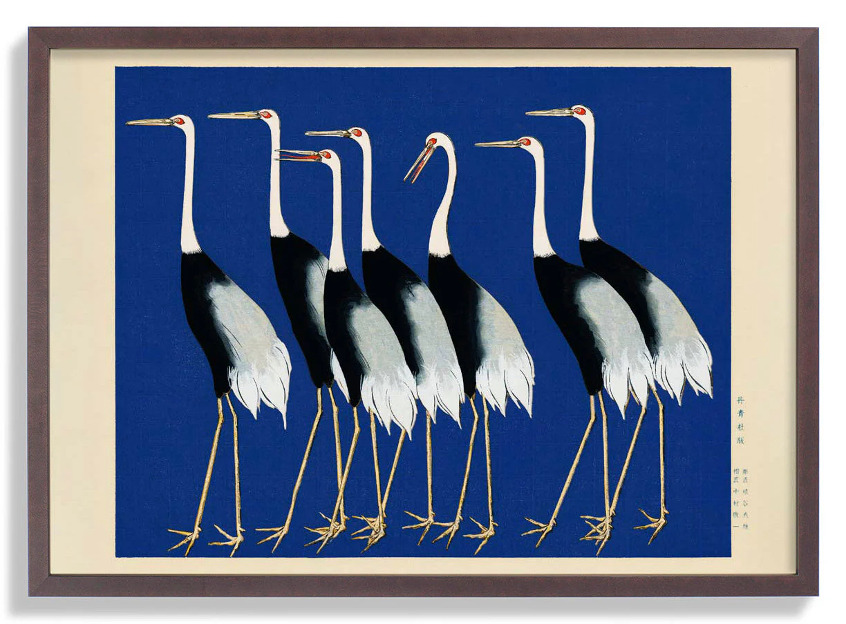 7 Vögel von Korin in Blau